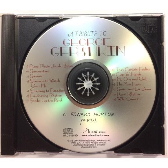 🦋 CD A Tribute to George Gershwin by C Edward Hupton pianist 2004 Accent Records - Picture 2 of 3